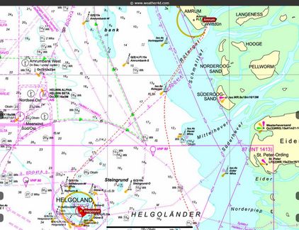 Seekarte Amrum, Helgoland