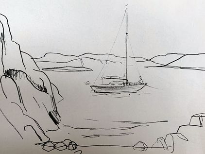 Folkeboot CONSTANTIN vor Anker
