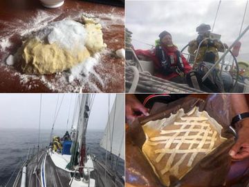 Apfelkuchen auf dem Atlantik