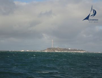 Helgoland in bewegter See