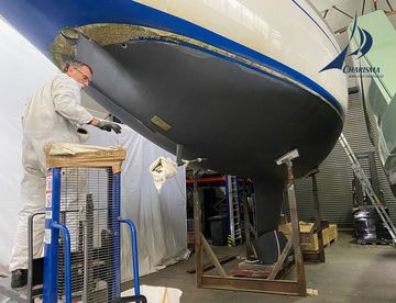 Charisma-Yachttechnik - Das Ruder ist demontiert Das Ruder ist von der Swan 441 demontiert