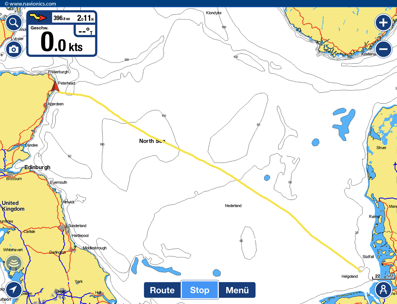 Route Helgoland - Peter Head
