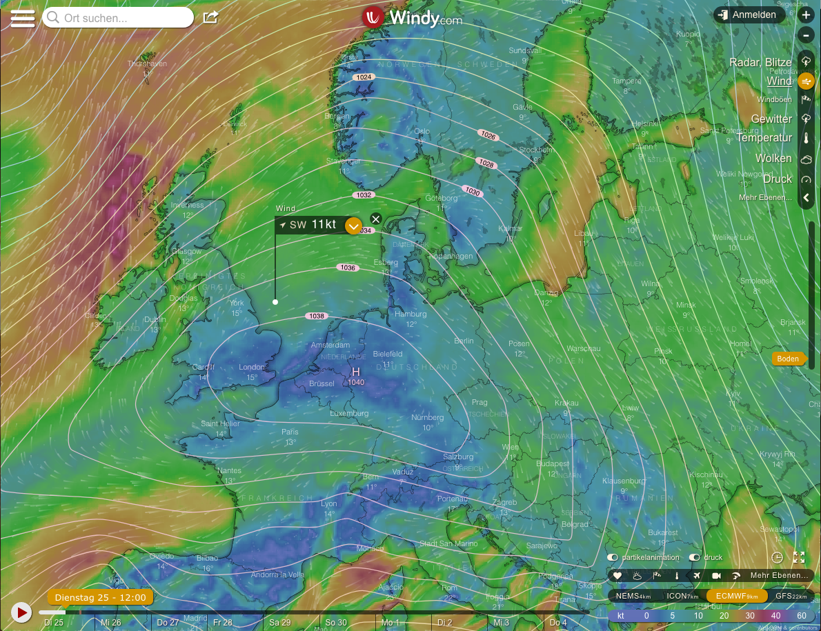 Wetterlage 25.09.2018