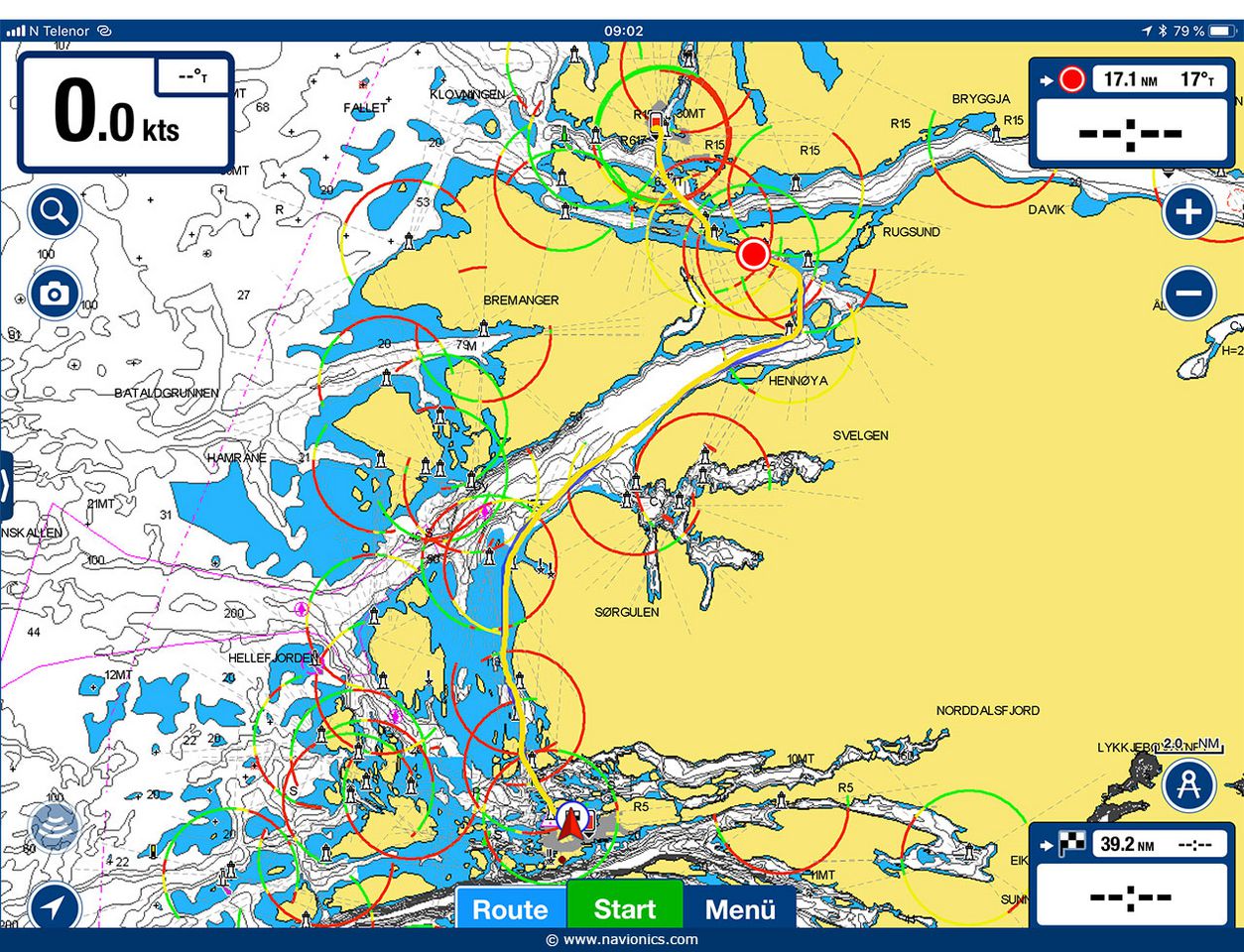 Route Måløy - Florø