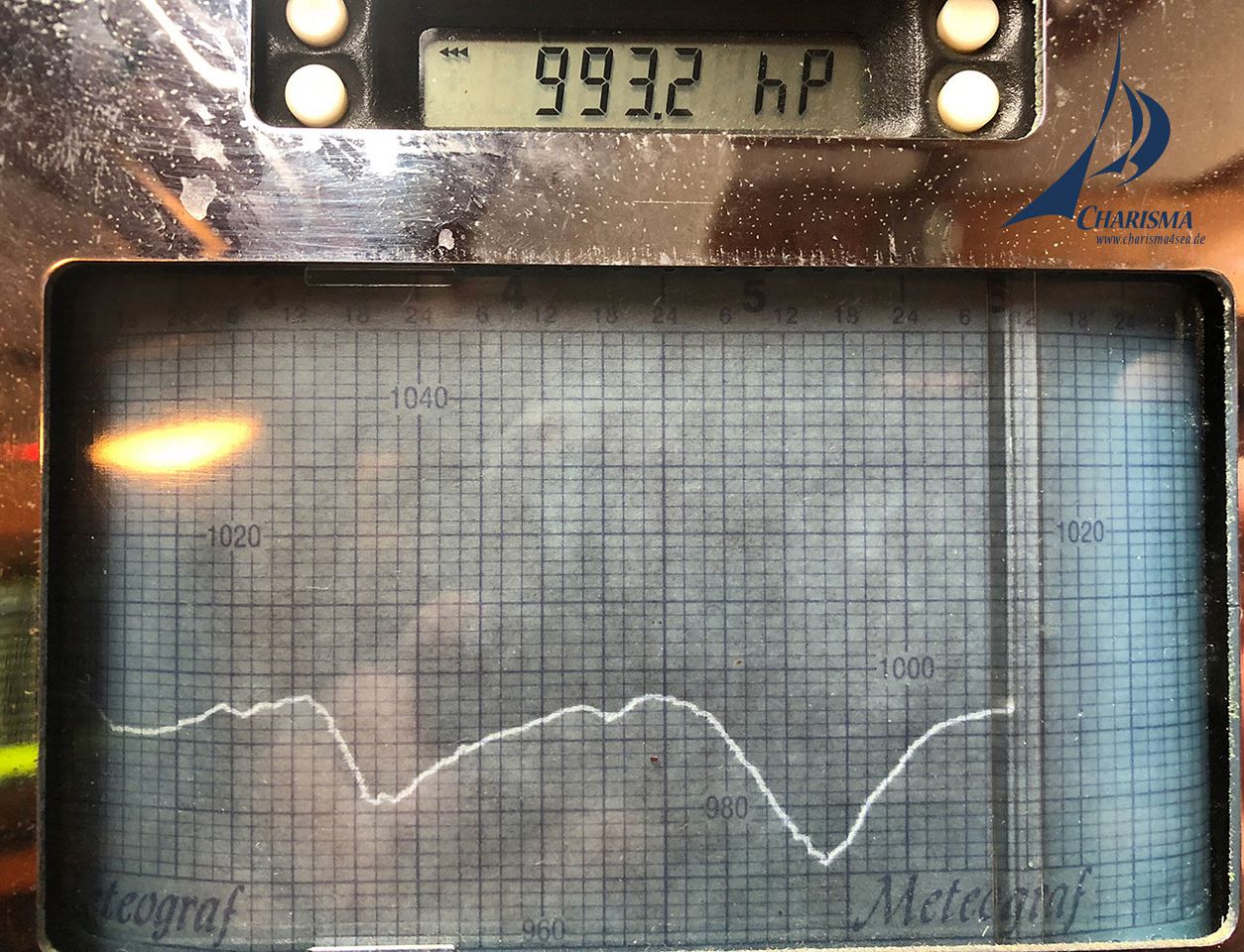 Barografenkurve steigend