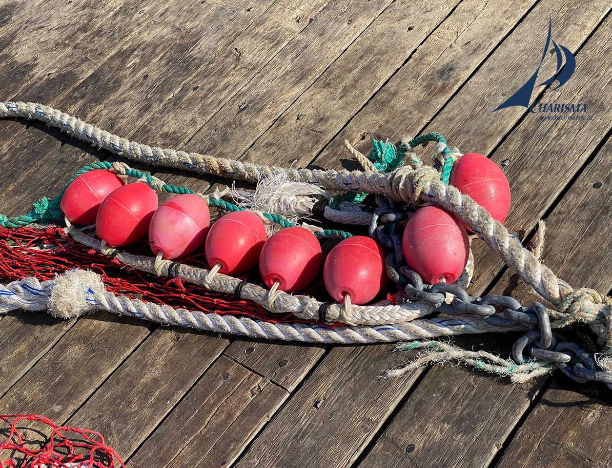 Fischernetz auf der Pier