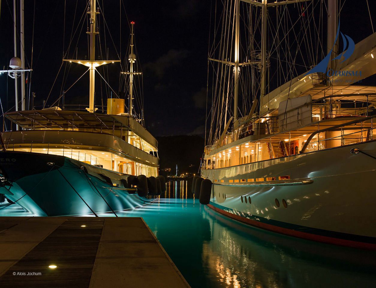 Im Antigua Yachtclub ... Super-Yachten Antigua Yachtclub