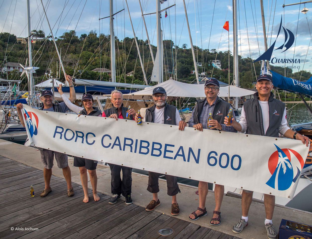 Happy landing ... RORC Carribbean Crew im Ziel